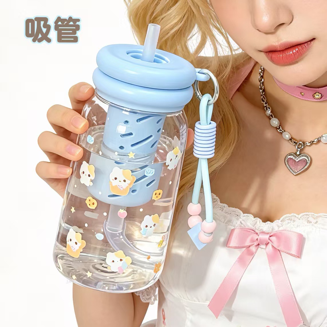 Cute cat-shaped water cup, ceramic vase, glass test tube bottle, acrylic vase Specification image