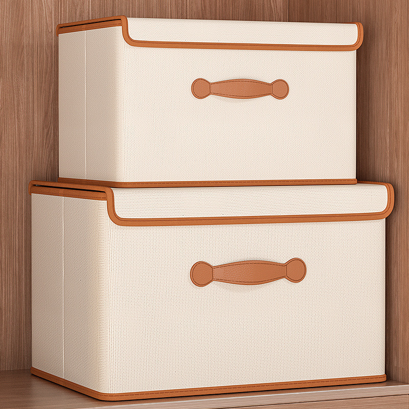 Large-capacity foldable clothing storage box, household dust-proof clothing and quilt organization and storage box with cover
