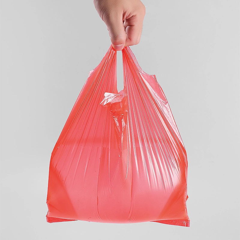Yixing red plastic bag vest bags wholesale large, medium and small portable disposable fruit and vegetable packaging convenience bags Application Scenario