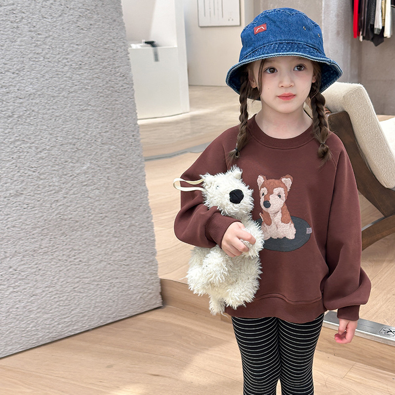 艾摩贝贝2025秋季韩版童装男女童宝宝休闲韩范可爱卡通宽松卫衣潮细节图