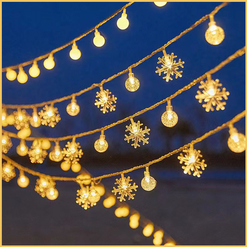 Solar light strings, outdoor camping tents, atmosphere decoration, spherical star light strips, courtyard led color lights, night lights details Picture