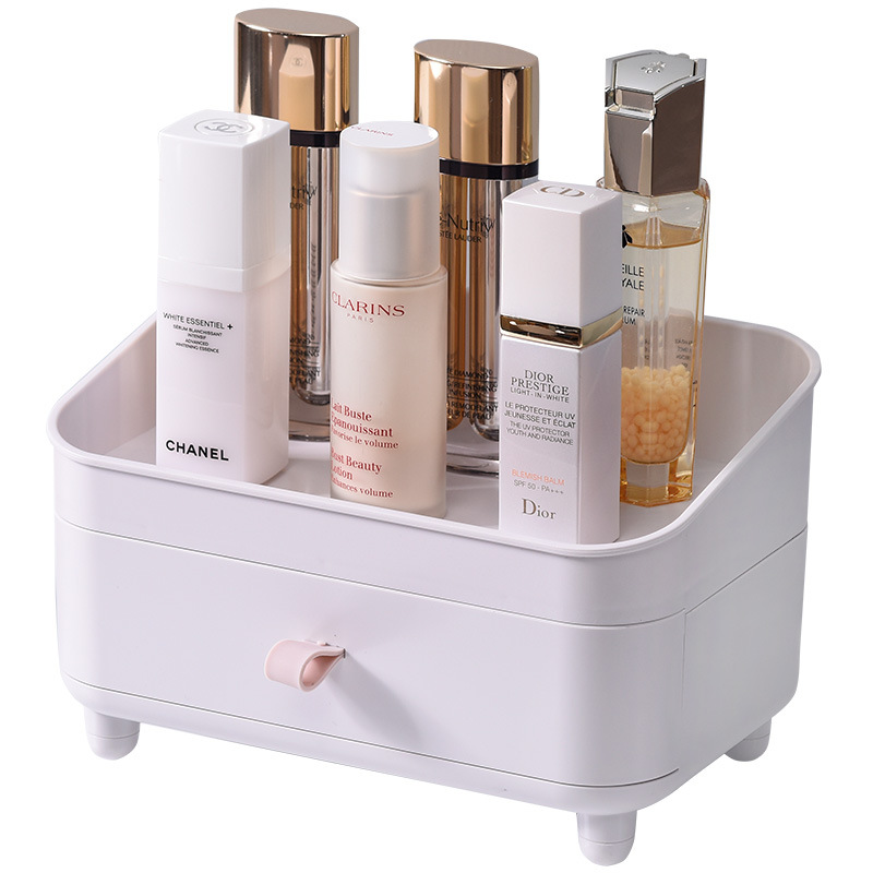 Plastic desktop cosmetic storage box, dust-proof and organizing cosmetic box, creative sundries storage box, desktop storage box Item Picture
