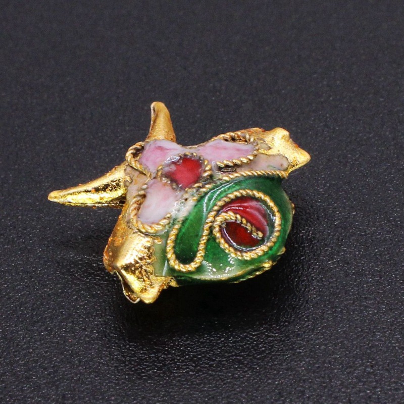 Traditional high-temperature cloisonne enamel flower silver blue DIY jewelry accessories, pearl Cloisonne 13*13mm small swallow fish