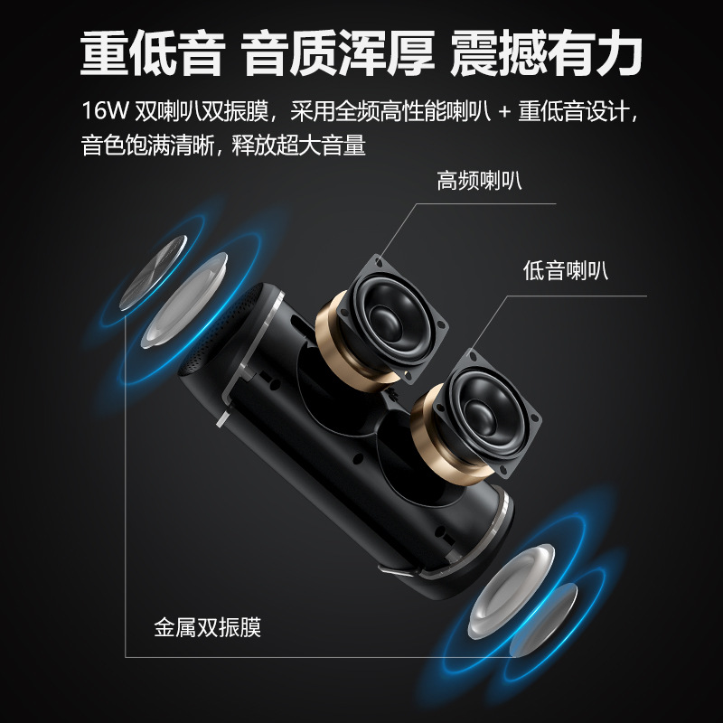 2026 new wireless Bluetooth speaker with RGB light, bass, high power, outdoor portable fabric waterproof speaker Application Scenario