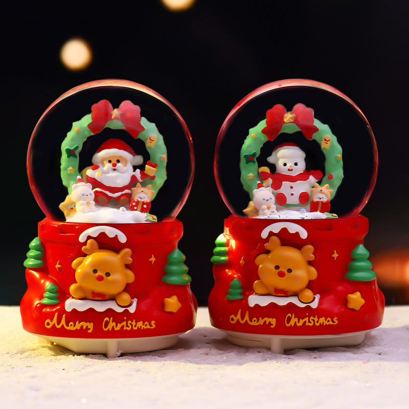 New Santa Claus Christmas Story Crystal Ball music box Cartoon Glowing Snowflakes Christmas student gift Specification image