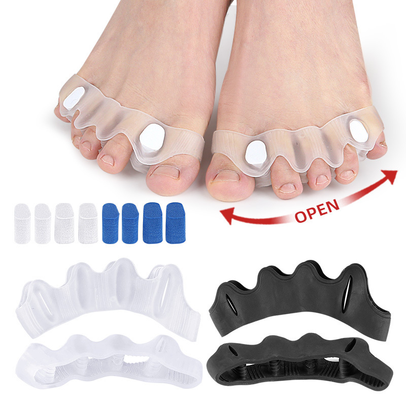Five-hole toe separator for hallux valgus, bigfoot bone overlapping toe orthosis, detachable sponge plug foot separator