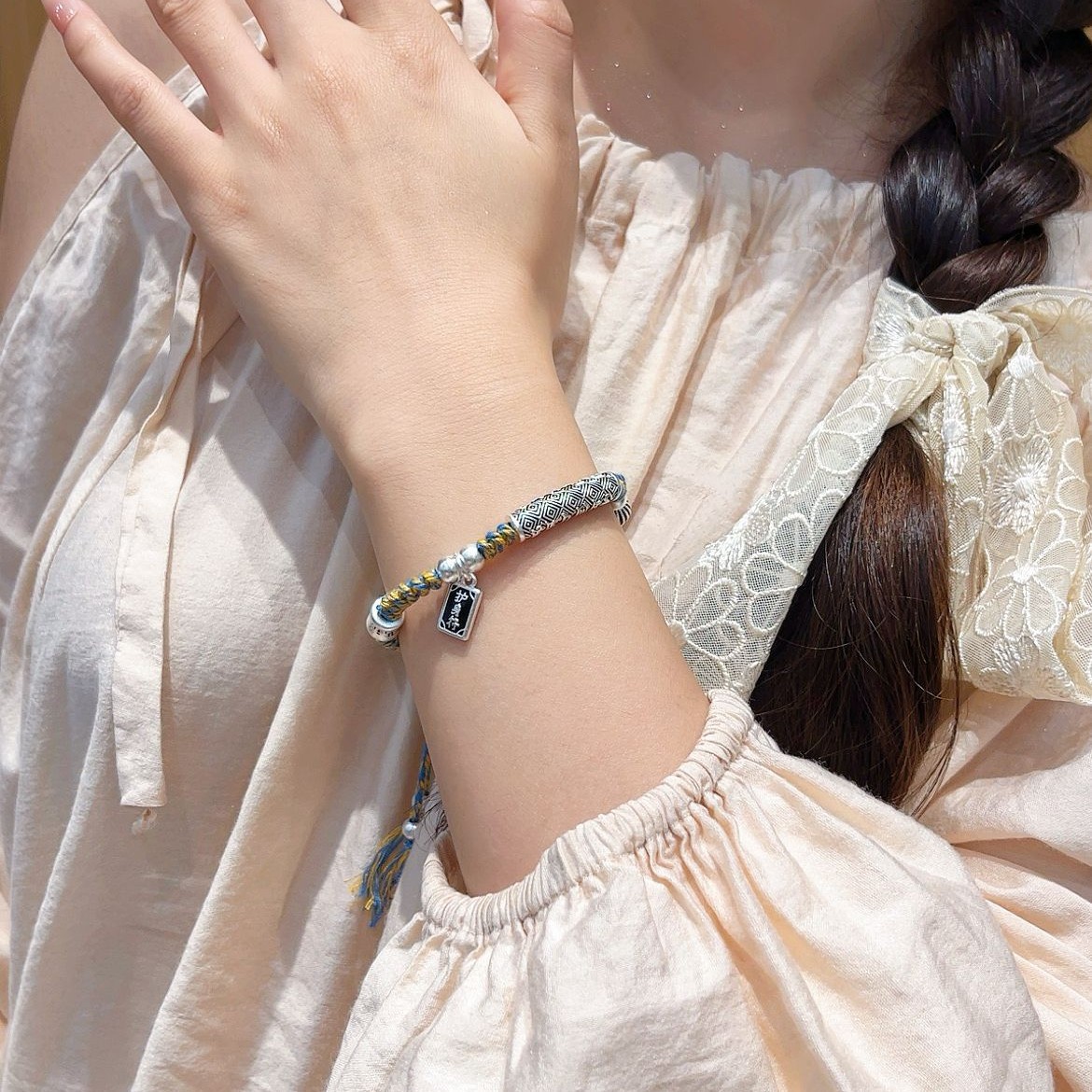 Koi carp woven rope red rope bracelet for girls to get ashore woven rope, exam couple gift woven rope for girls, copper plated with Miao silver Application Scenario