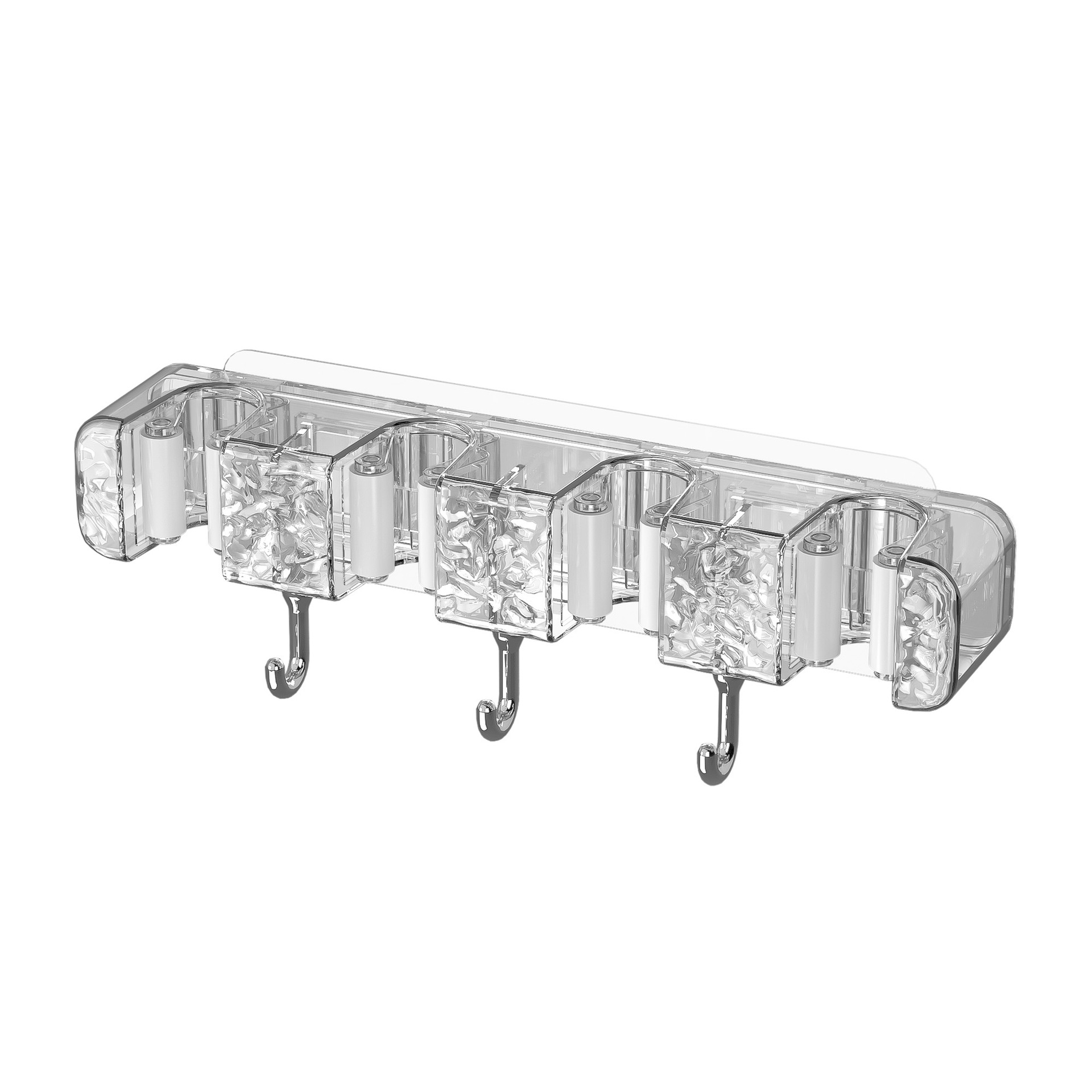 Bathroom mop rack without drilling, multi-functional wall-mounted, household bathroom mop rack, storage rack, hook, mop clamp Item Picture
