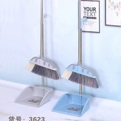 Thickened set sweeping handle, living room sweeping broom, household set sweeping broom, dustpan combination, plastic broom basket, stainless steel rod Application Scenario