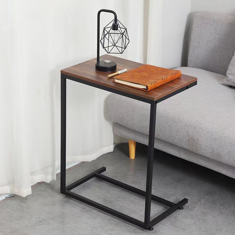 供应亚马逊床边桌电脑桌客厅沙发边桌钢木金属移动简易桌角几边几