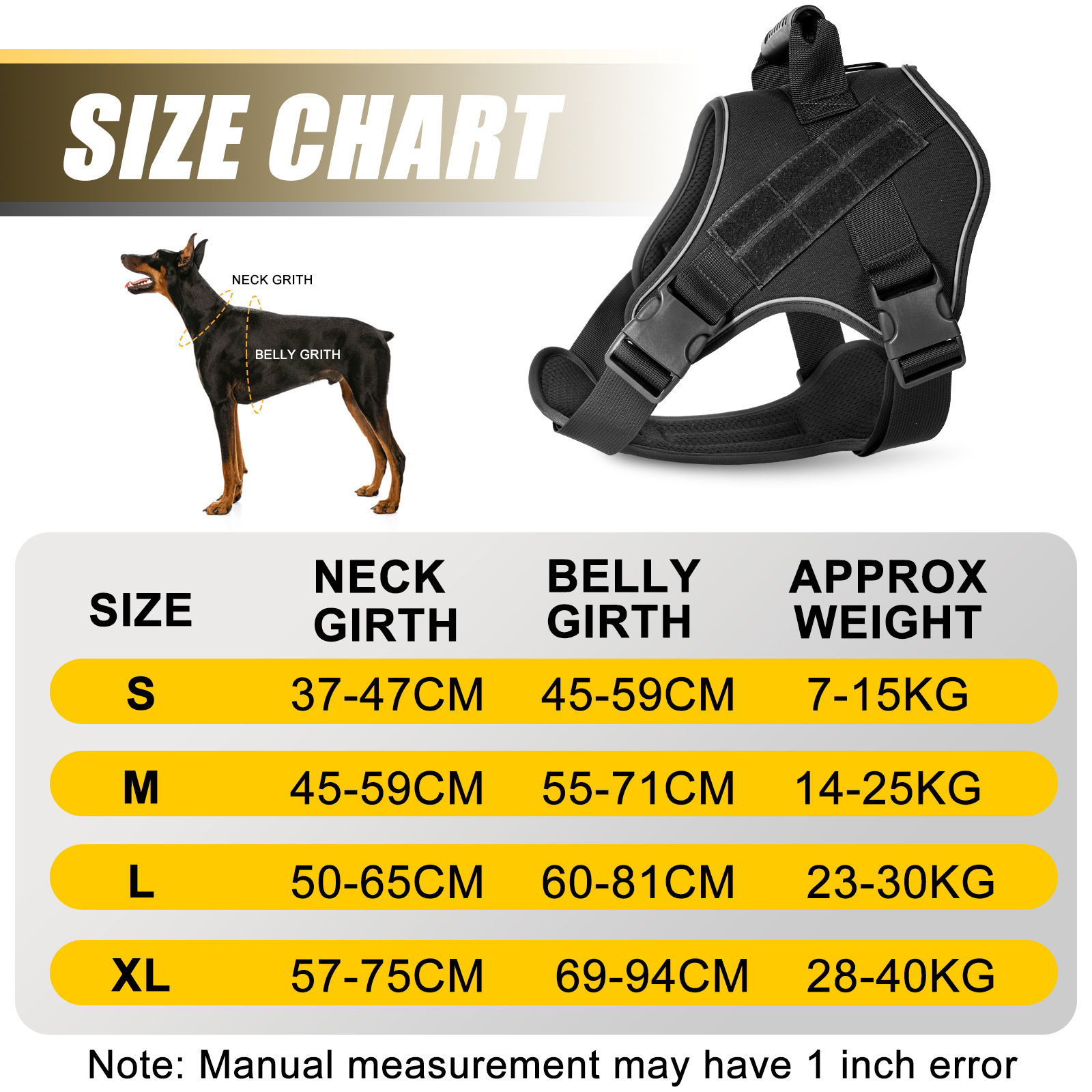 Wholesale of cross-border explosion-proof pet chest and back straps, medium and large-sized dog leashes, and breathable tactical dog leashes for fierce dogs details Picture