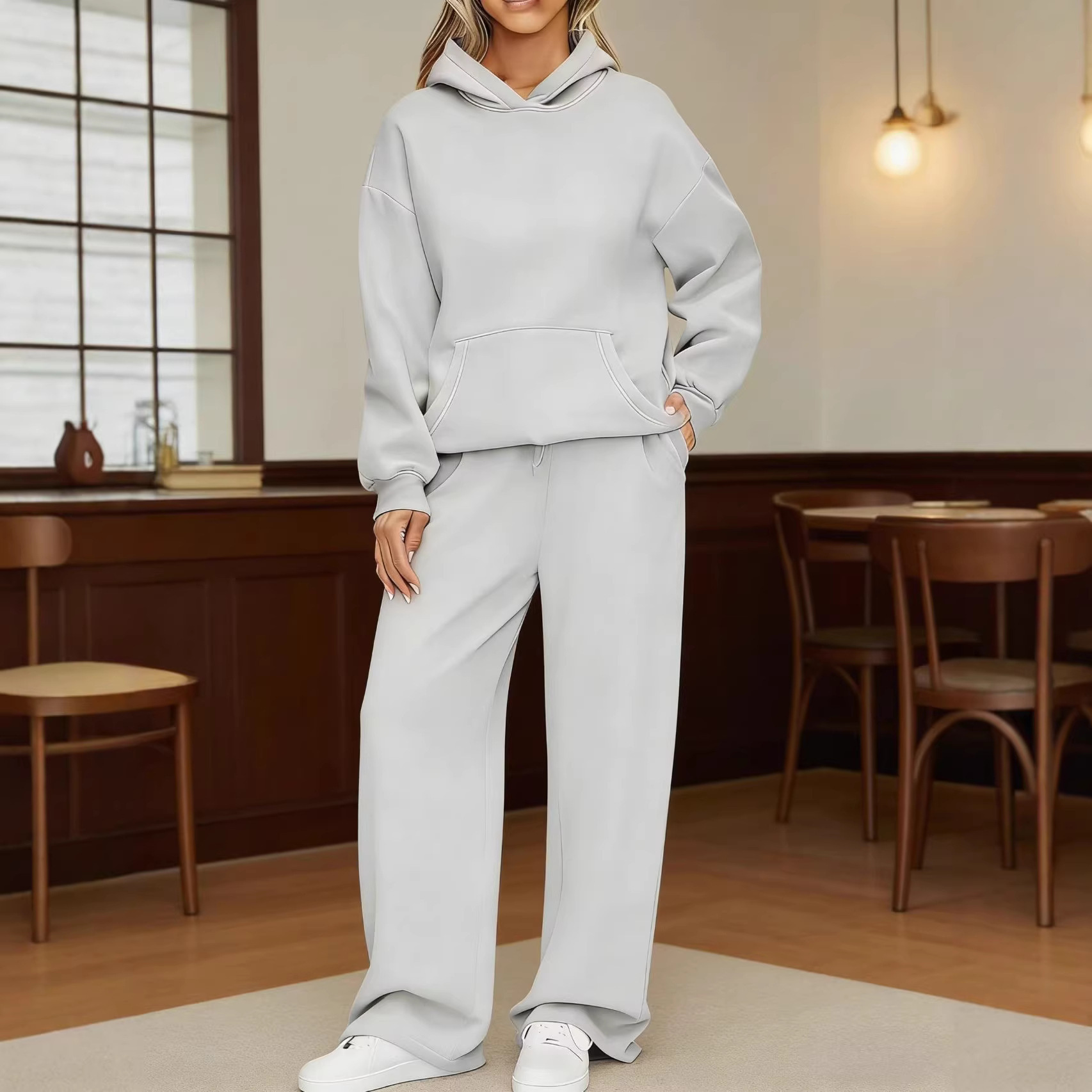 Amazon TK Men's Spring/Autumn 2026 Collection: New casual and sporty solid-color hoodies and men's loose sweatshirts Specification image