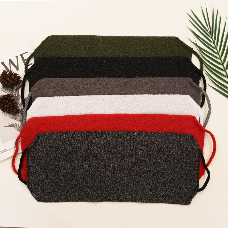 工厂直销新款双面拉背条长条尼龙弹力洗澡巾跨境热销搓澡巾搓背条