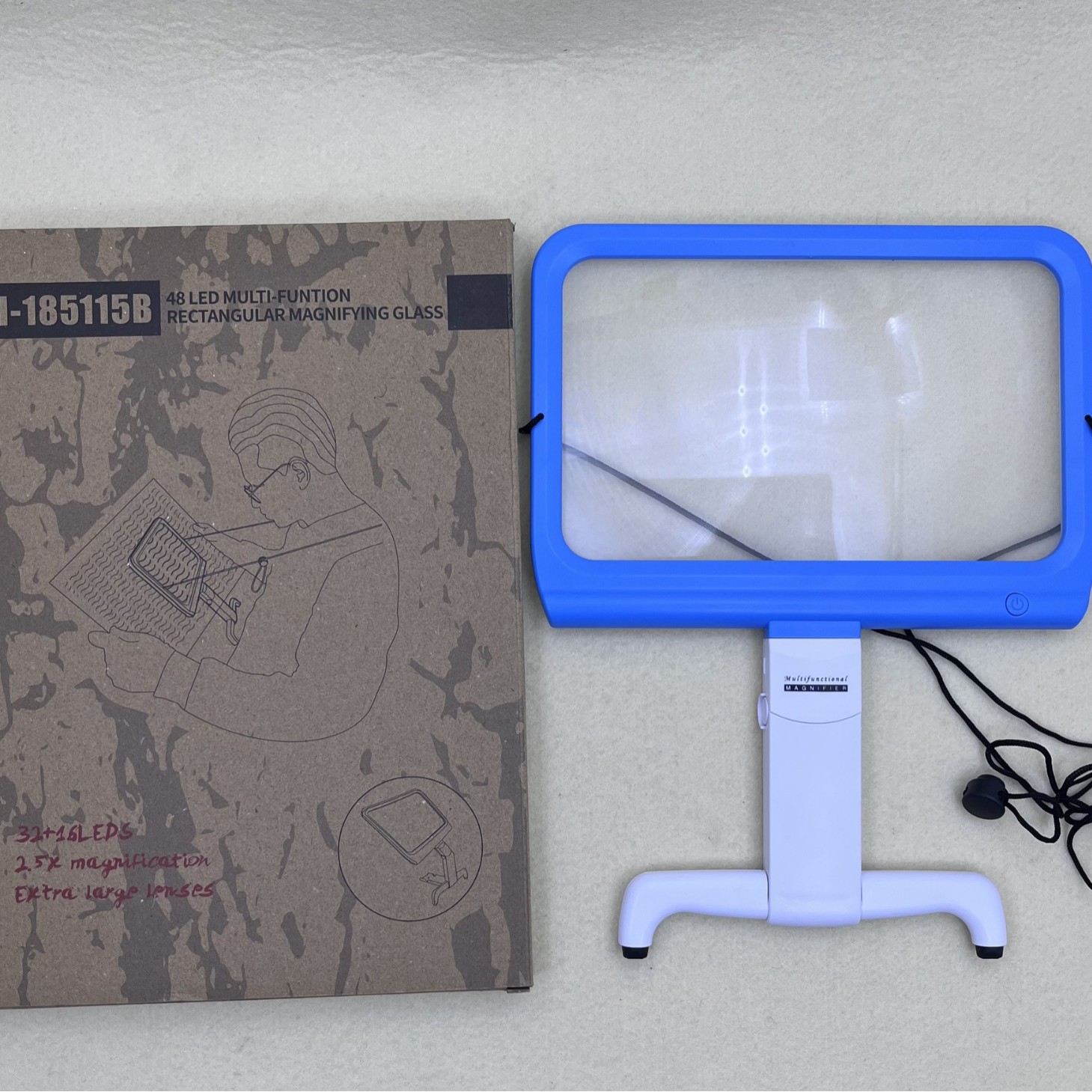 Desktop reading magnifying glass with 48 LED lights, multi-functional elderly gift magnifying glass TH-185115B Item Picture