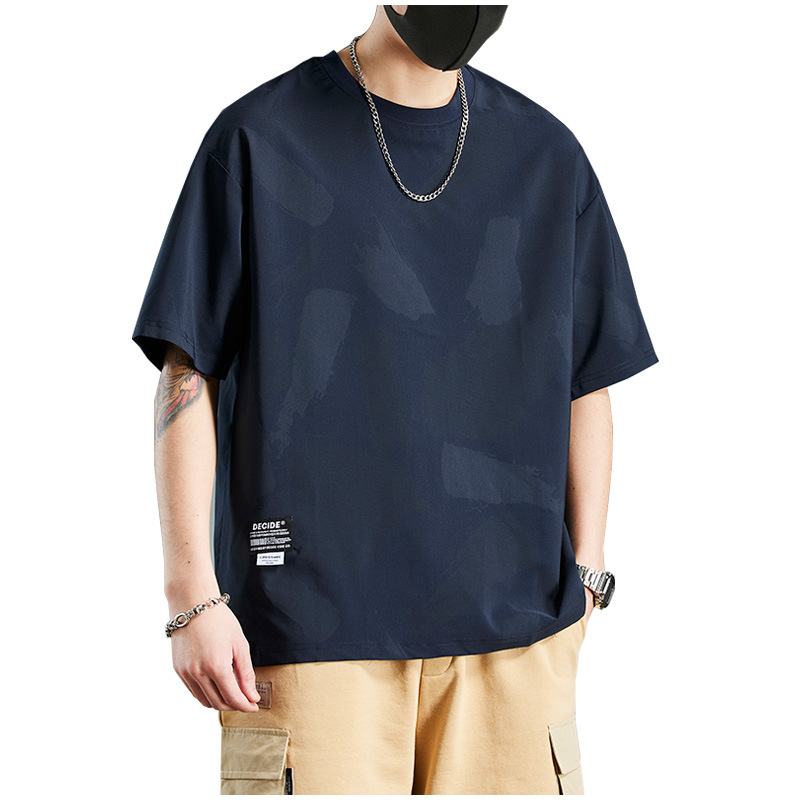 Loose and breathable short-sleeved T-shirt for men, trendy round-neck spring and summer thin ins men's top, comfortable and cool Item Picture