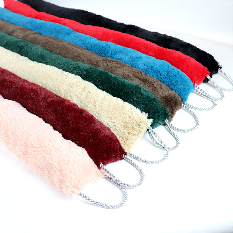 Customized door gap strips to seal the door gap, plush plain color door stop, cross-border Amazon best-selling plush strip door stop windproof details Picture