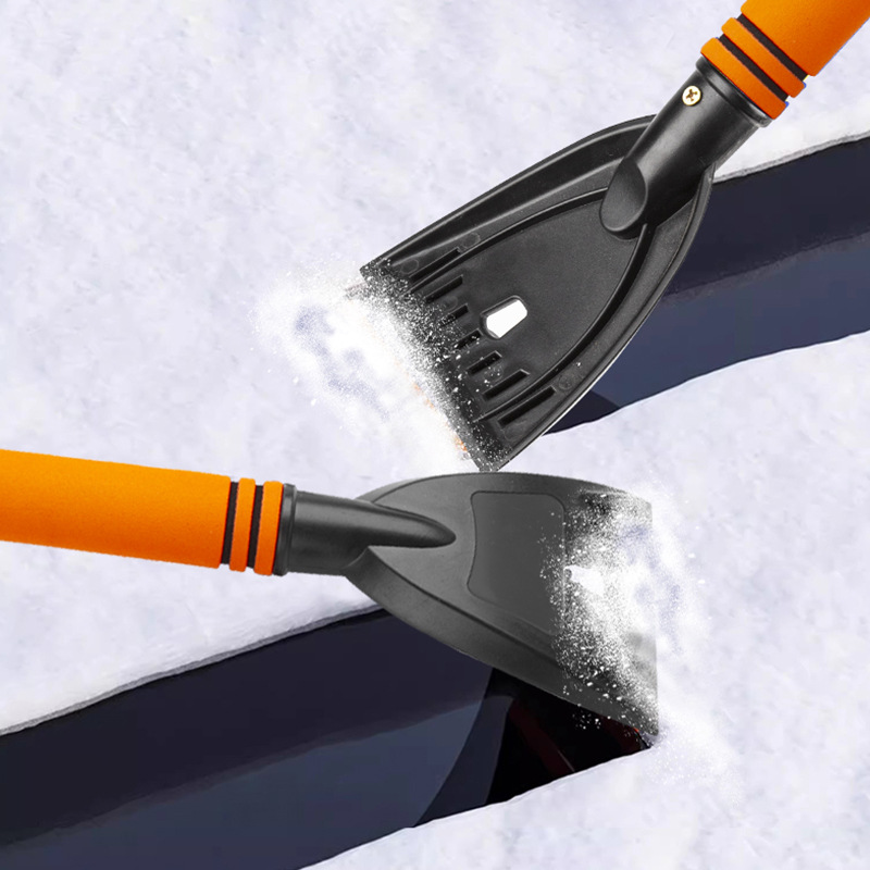 Car snow scraper, a magic tool for de-icing, defrosting and snow removal, a car window and glass snow cleaning tool, car snow shovel Specification drawing