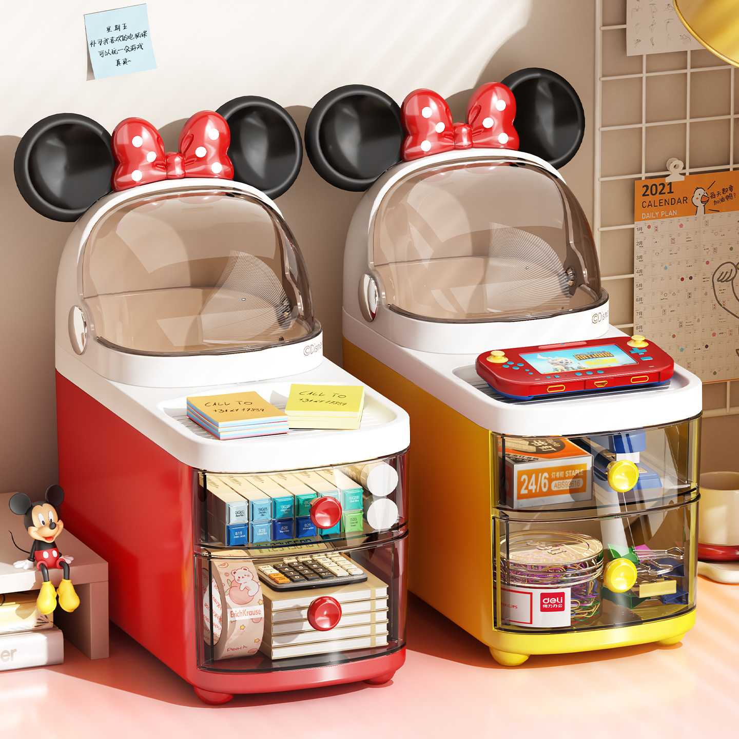 桌面收纳盒抽屉式学生宿舍文具整理盒办公室杂物整理箱置物架带盖