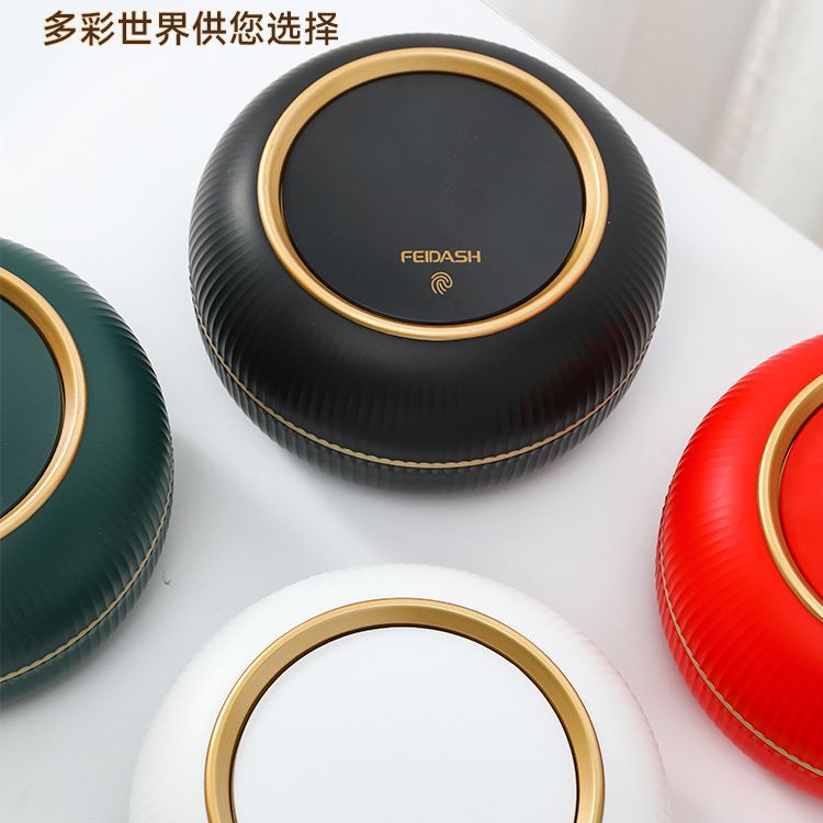 圆形桌面迷你垃圾桶家用带盖小型收纳桶轻奢塑料车载卫生桶批发细节图