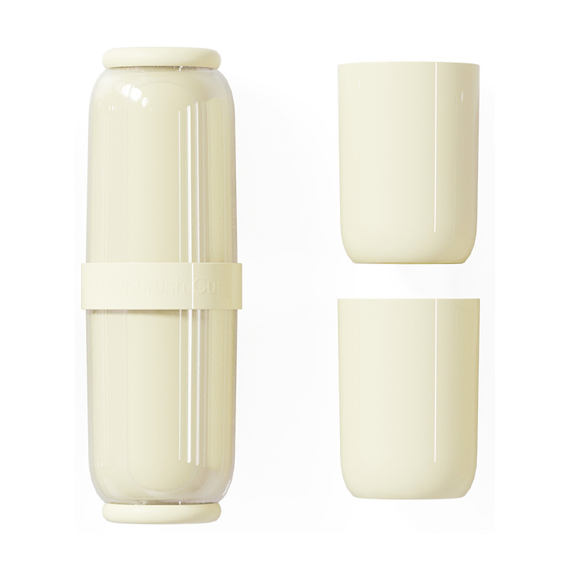 Portable travel toiletry cup set for a family of four, toothbrush storage, brushing cups, dry and wet separated mouthwash cups Item Picture