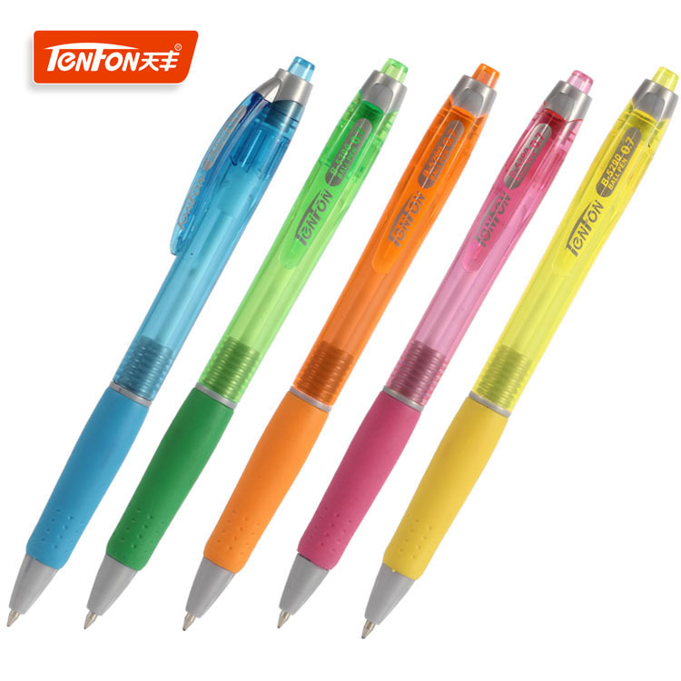 Tianfeng Factory Direct supply advertising Ballpoint pen promotion Gift Plastic Ballpoint Pen 5290 foreign trade color transparent Ballpoint pen full figure