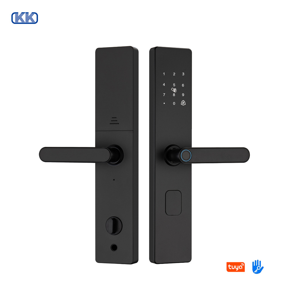 Semi-automatic smart door lock, fingerprint lock, home anti-theft smart lock, one-grip open, electronic password, no need for drilling, apartment lock