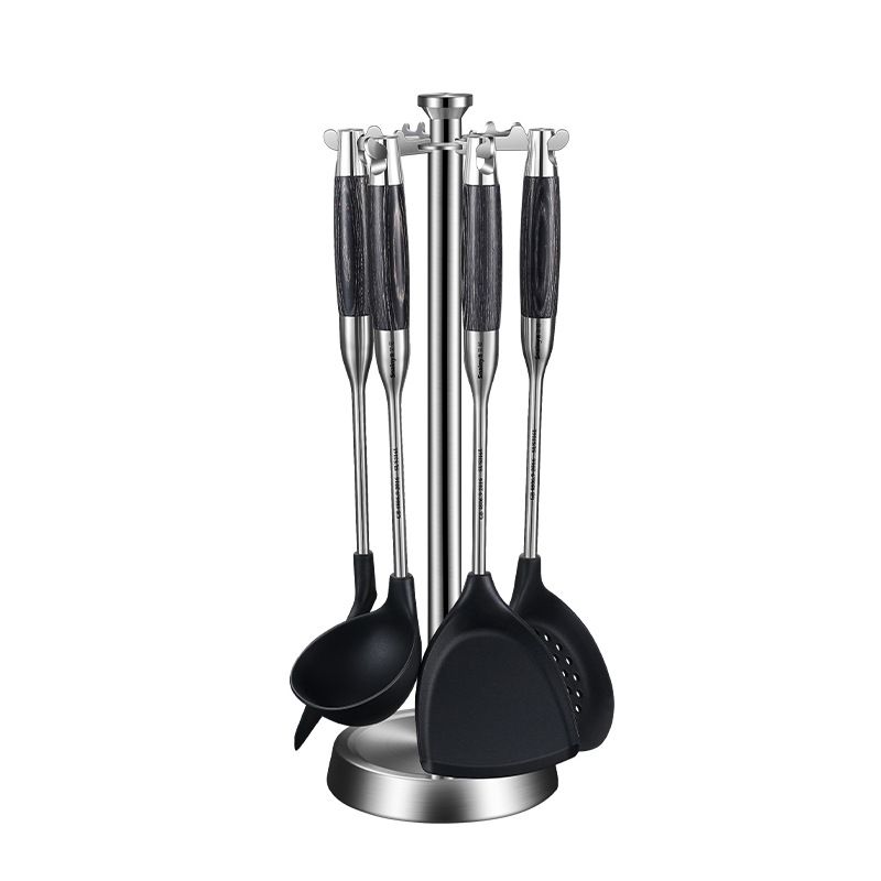 厨具/厨具套装全套/锅铲/不锈钢锅/硅胶厨具白底实物图