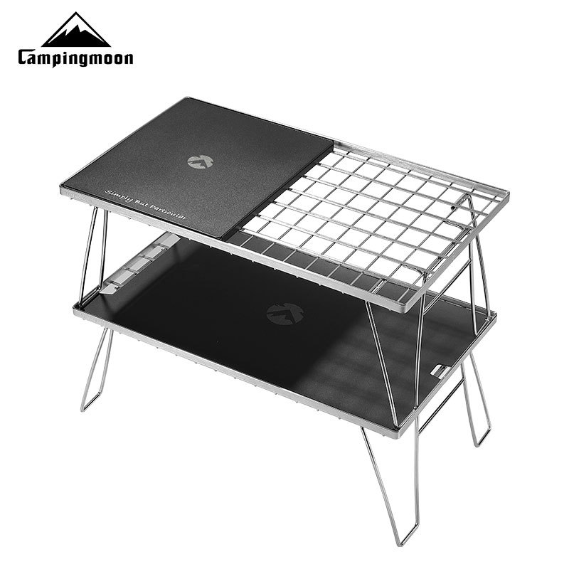 CampingmoonT-2309BK black square top plate outdoor tent camping equipment flat plate suitable for camping setup accessories Specification image