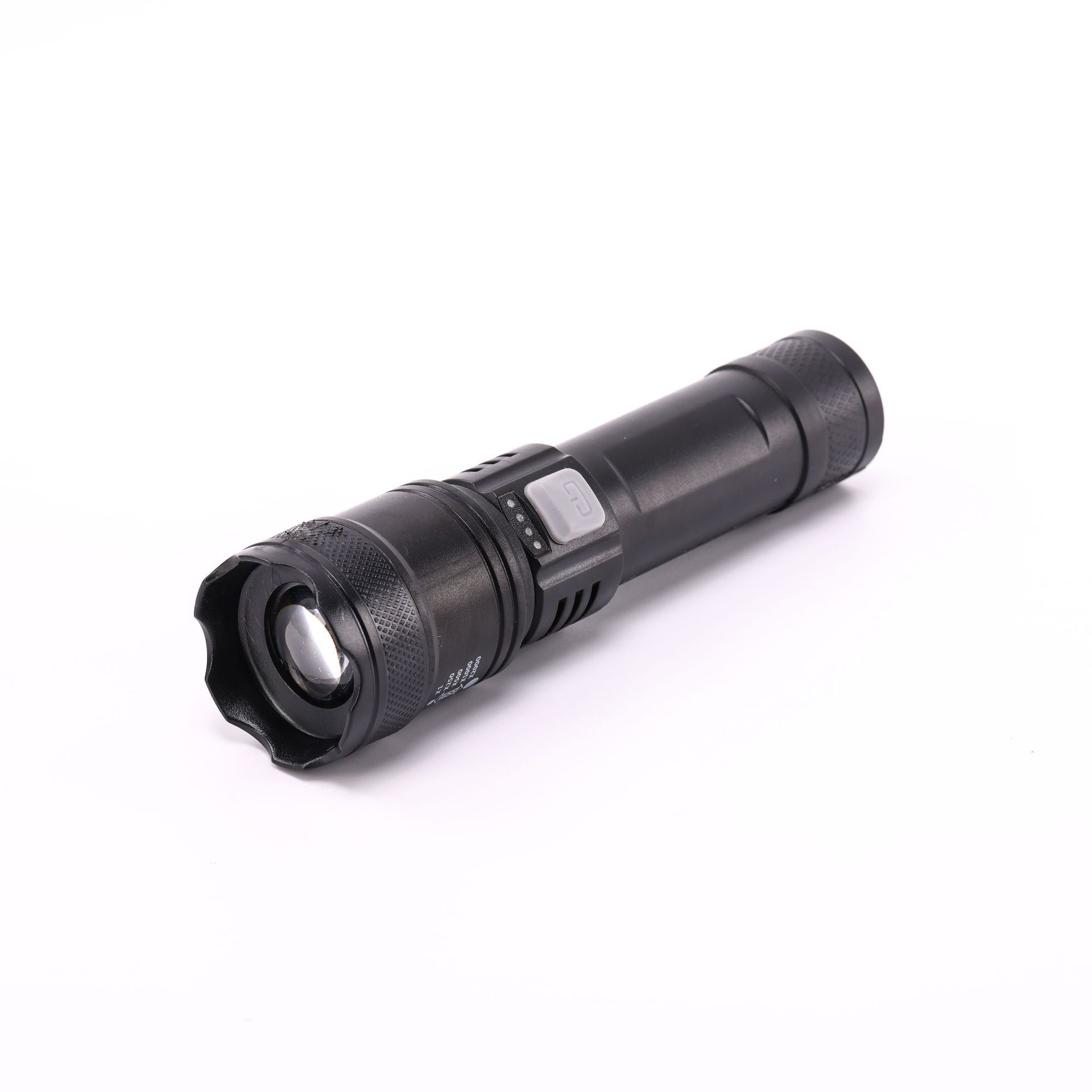 Portable telescopic focusing flashlight, USB charging, built-in lithium battery, strong light, outdoor camping telescopic zoom flashlight