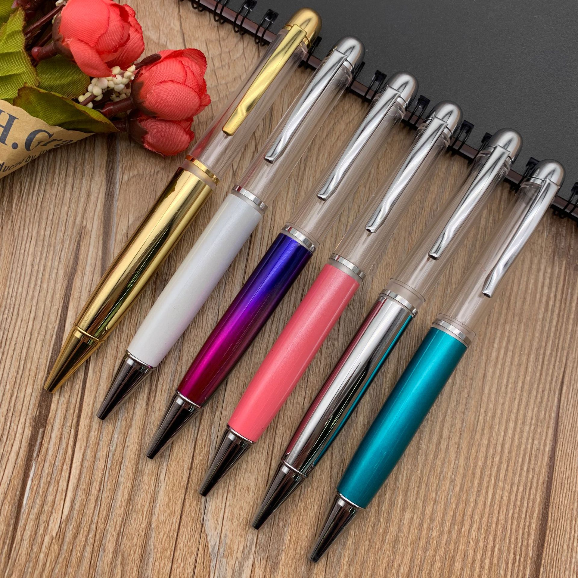 Large, plump and thick style oil pen, diy metal ballpoint pen, empty tube pen, crystal pen