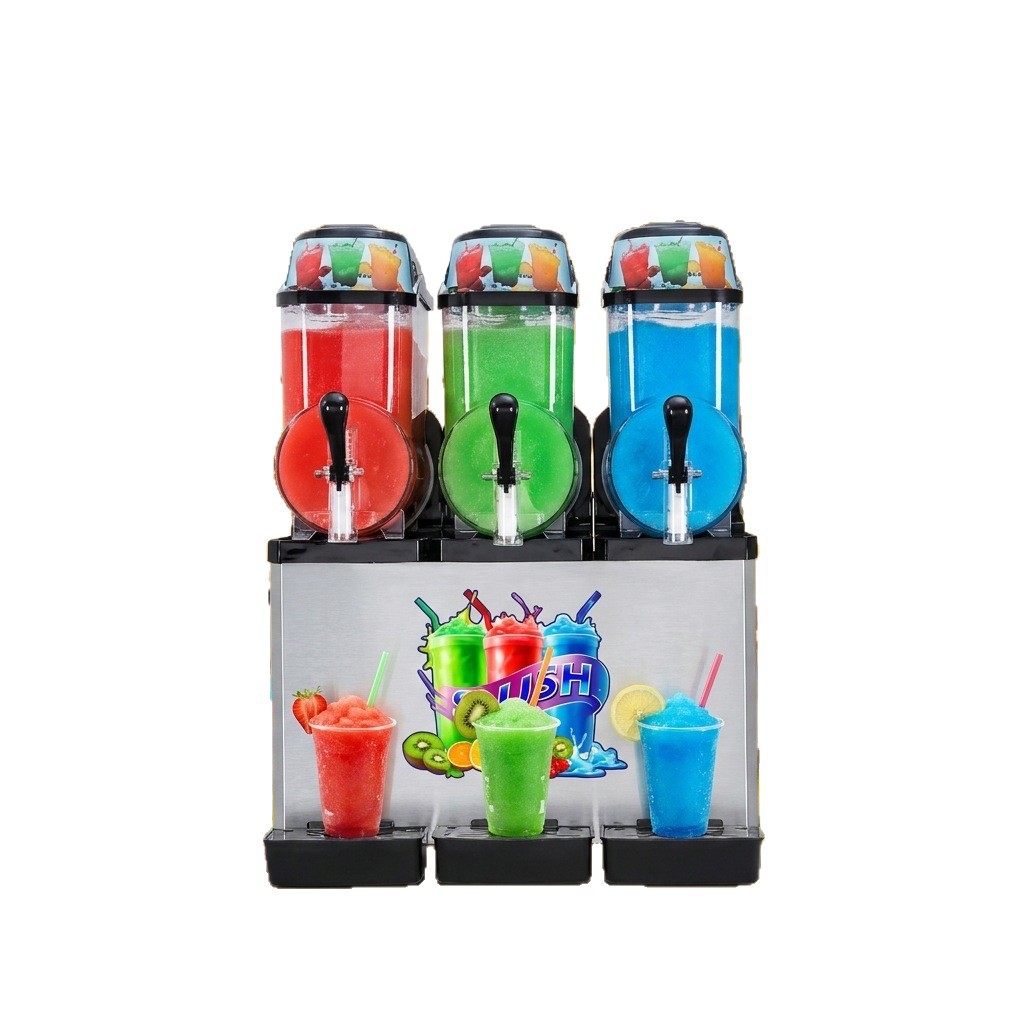 Commercial large-capacity snow melting machine, fully automatic single and double three-cylinder snow mud machine, milk tea shop smoothie making equipment manufacturer Item Picture