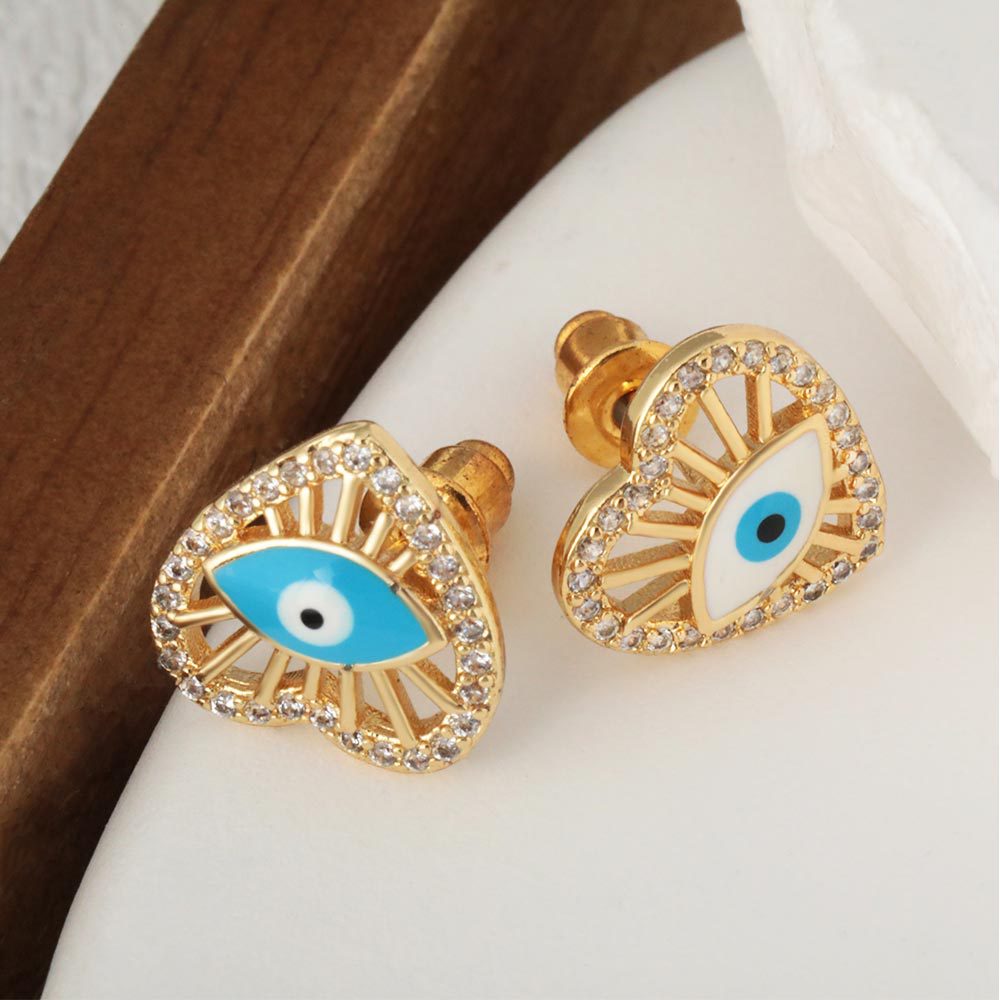 Wholesale of new cross-border Turkish women's geometric heart-shaped oiled Devil's Eye ear stud personalized earrings Application Scenario