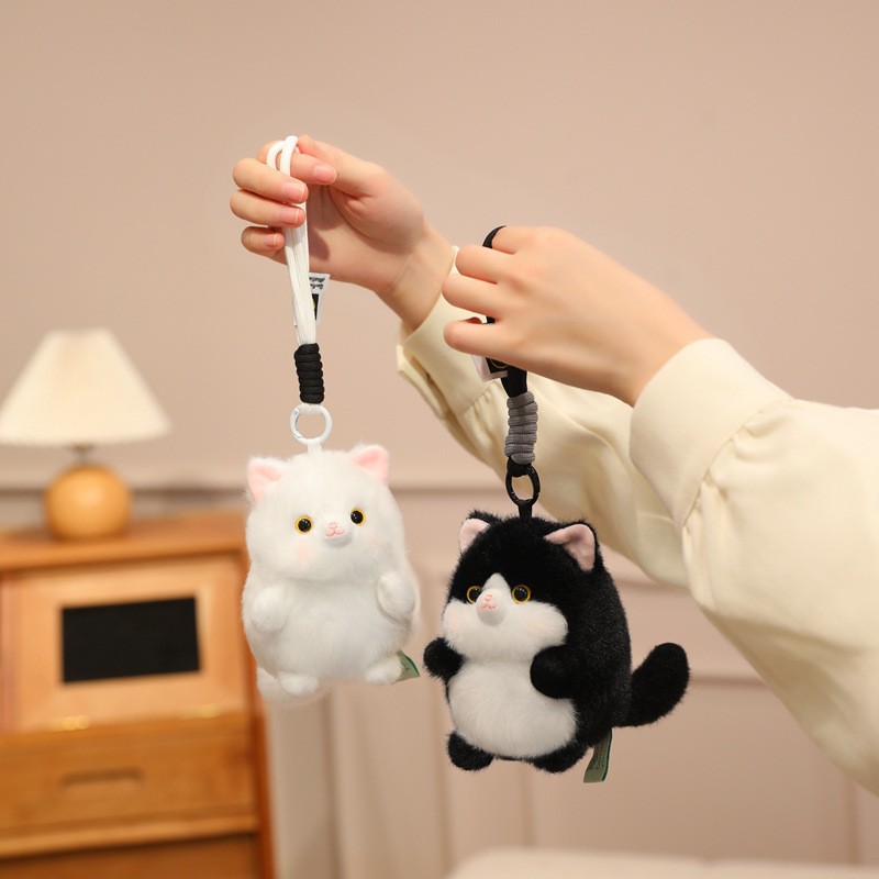 Stress-relieving Cat Tuantuan series pendant dolls, simulated cat figurines, plush children's toys, keychains wholesale Specification image