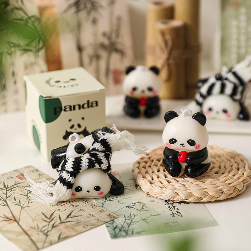 新款香薰蜡烛国宝熊猫香氛摆件伴手礼物可爱造型蜡烛景区礼品批发