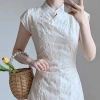 New Chinese-style embroidered stand-up collar dress for women 2025 New style waist-cinching irregular Chinese-style modified cheongsam dress Application Scenario