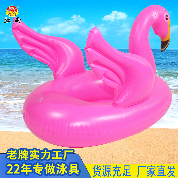 火烈鸟艇水上充气儿童玩具座圈带翅膀防侧翻游泳圈婴儿坐圈批发细节图