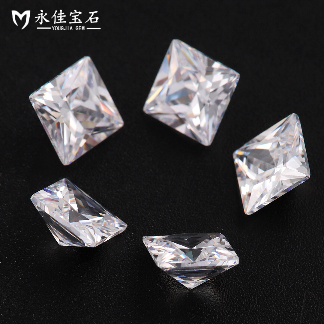 Yongjia Gemstone 5A Right-angle Square White Zircon bare Beads Nail Art Accessory DIY Loose Batch Shiny Application Scenario