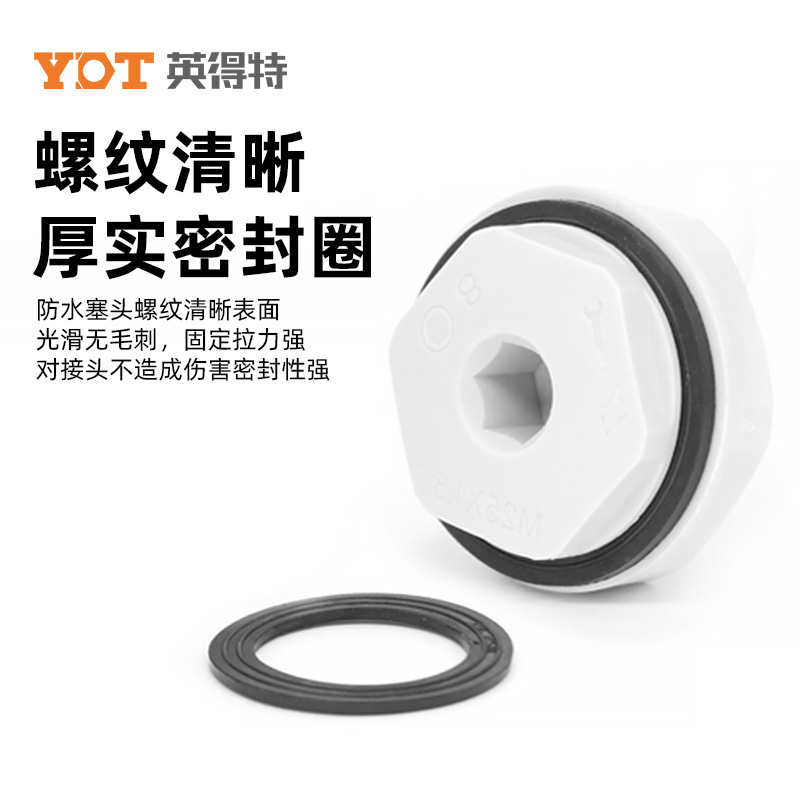 Hexagon socket plug, 4-inch nylon plastic oil plug, waterproof external thread cover, G1/2 plug head, G3/4 screw plug, M/NPT type Application Scenario