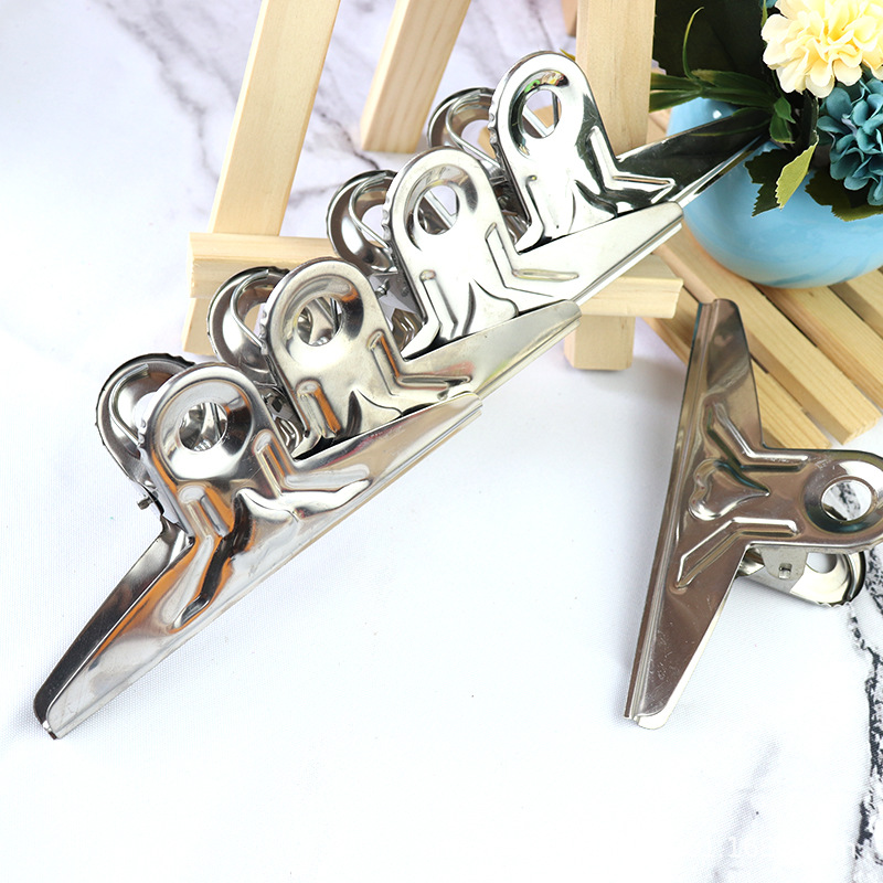Thickened large-sized ticket, stainless steel ticket holder, home clip, butterfly drawing board clip, stationery clip ticket details Picture