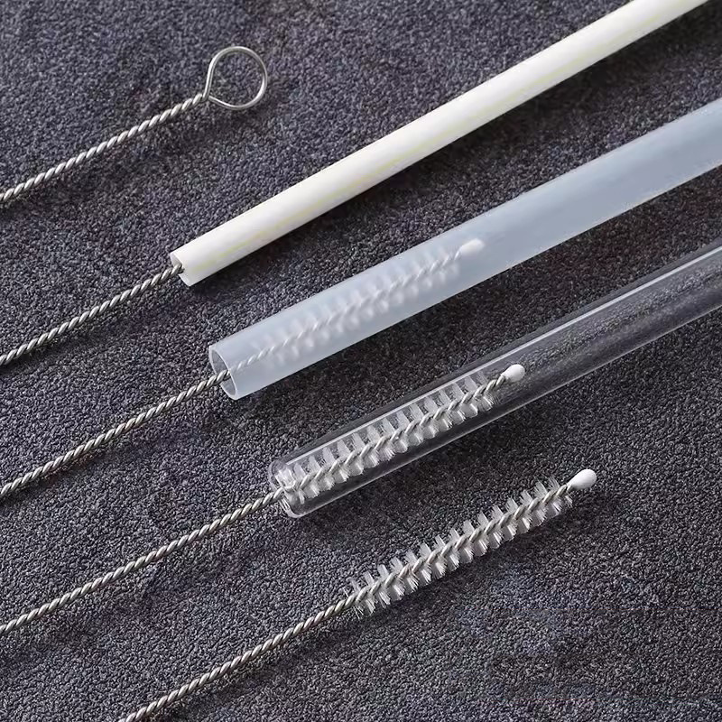 Bristle brush, stainless steel baby bottle and straw cleaning brush, cup brush, spiral test tube brush, crevice brush, soft bristle straw brush