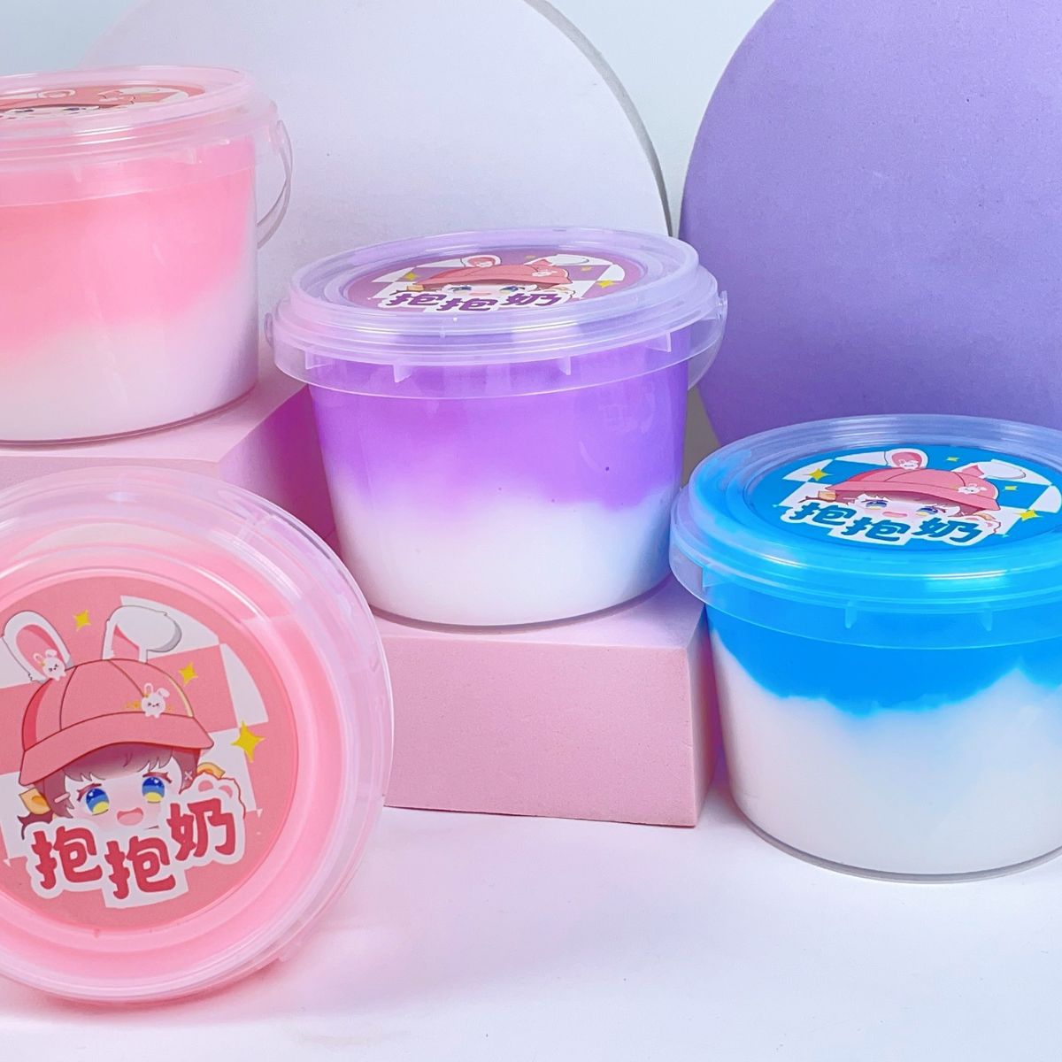 Peilebao factory direct sales of folded ear Rabbit Hug milk foaming gel Crystal mud details Picture