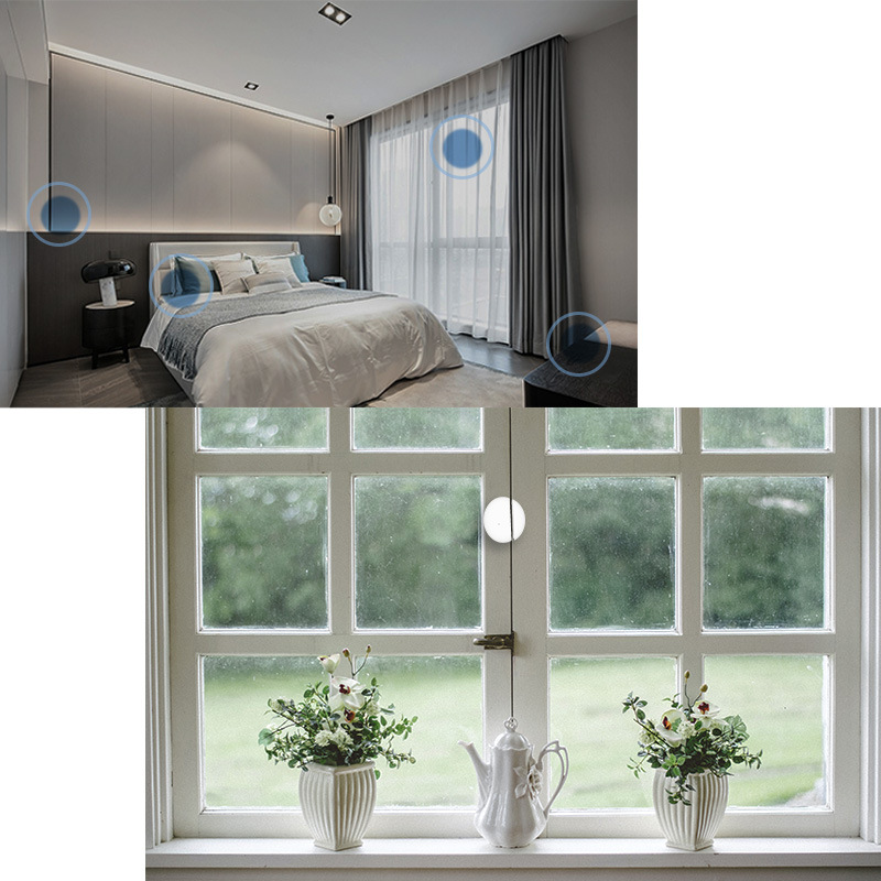 wifi无线门磁报警器智能家居门窗开关zigbee传感器自动化场景联动白底实物图