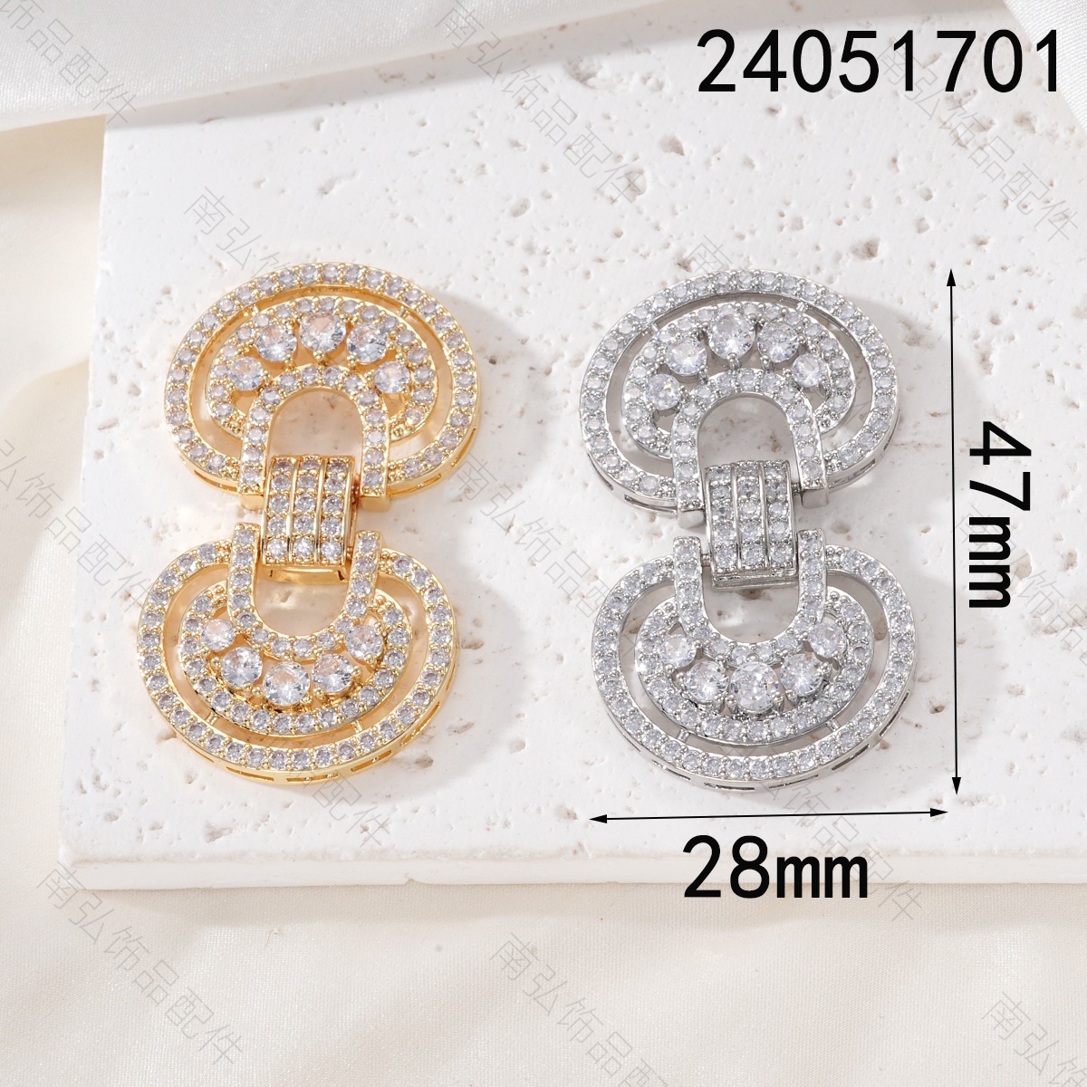 Pearl necklace clasp, copper-plated with real gold and zirconium-inlaid with mushrooms, large universal clasp, high-end and color-preserving DIY accessory