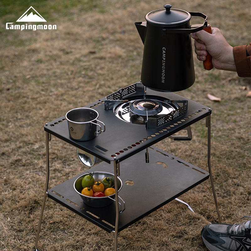 Koman XD-5F Xuan Yan Gas stove features a high-power, pressure-stabilizing burner head, outdoor portable IGT unit, and Xuan Yan stove plate Specification image