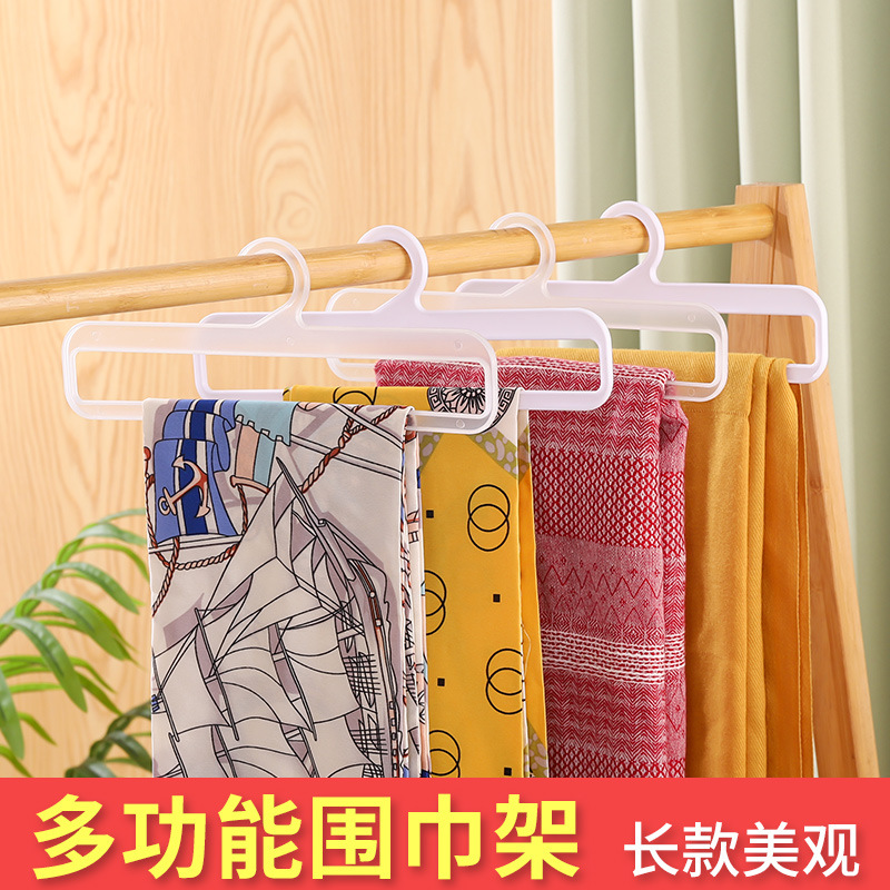 Scarf stand, plastic storage and hanging rack, multi-functional clothes hanger, rack for hanging silk scarves, belts and ties, scarf stand display