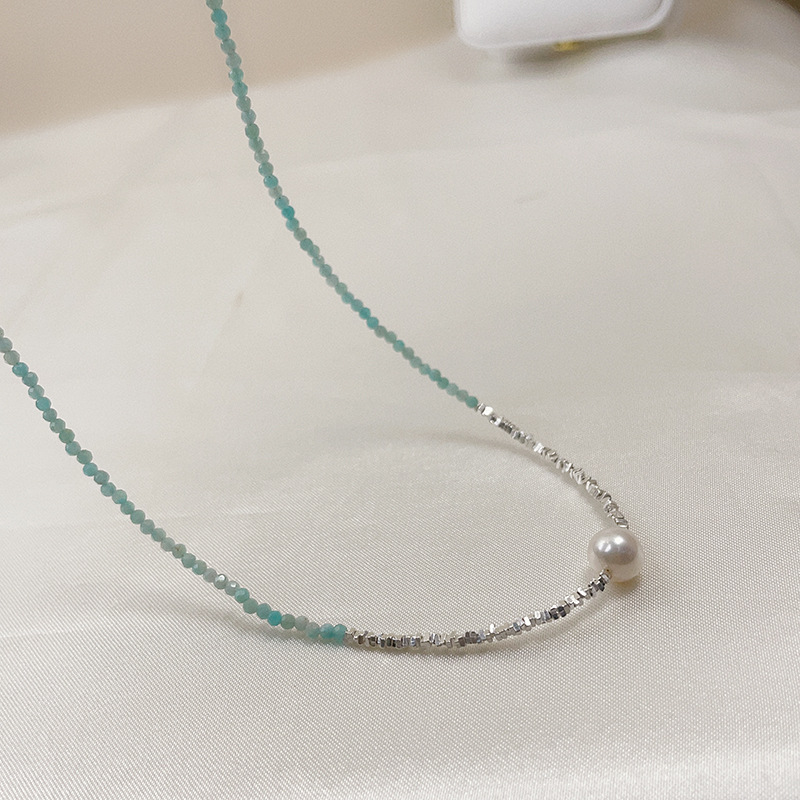 项链/珍珠/鳄鱼皮项链/天然石项链/珍珠项链白底实物图