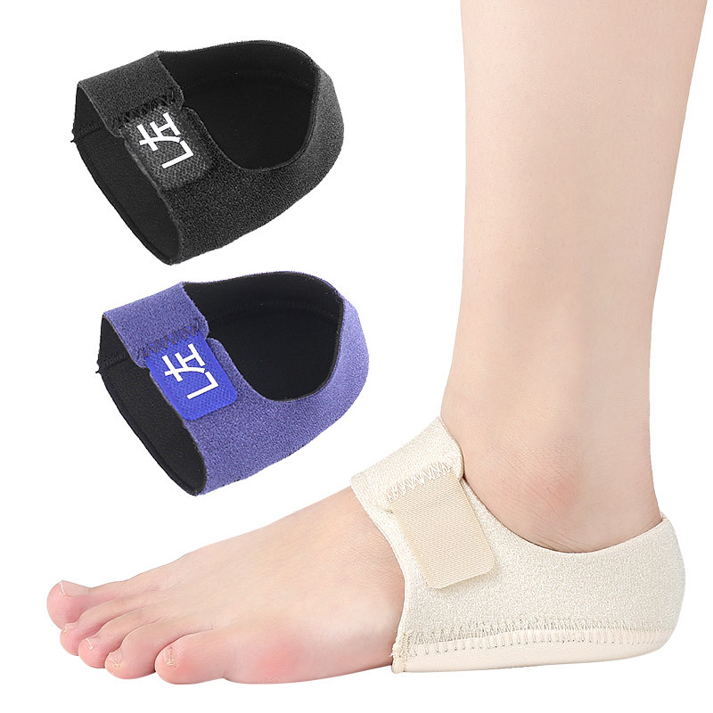 Cross-border SEBS silicone heel protection cover, pressure-reducing and pain-relieving Velcro heel cover, adjustable gel heel sock cover