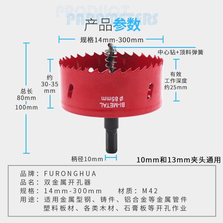 Ruihu Hardware Tools M42 Bimetallic Hole Opener, Gypsum board, plastic iron plate, Metal woodworking drill bit, hole reamer Application Scenario