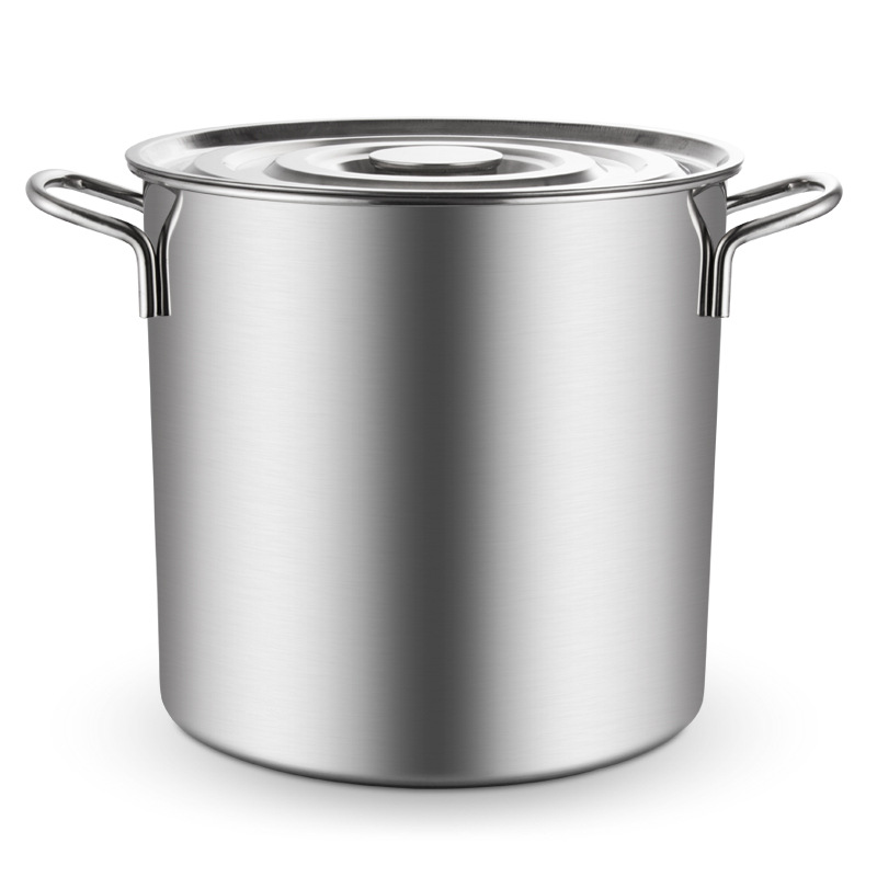 多层复合食堂汤桶不锈钢水桶多规格保温桶电磁炉卤煮桶大容量汤桶白底实物图