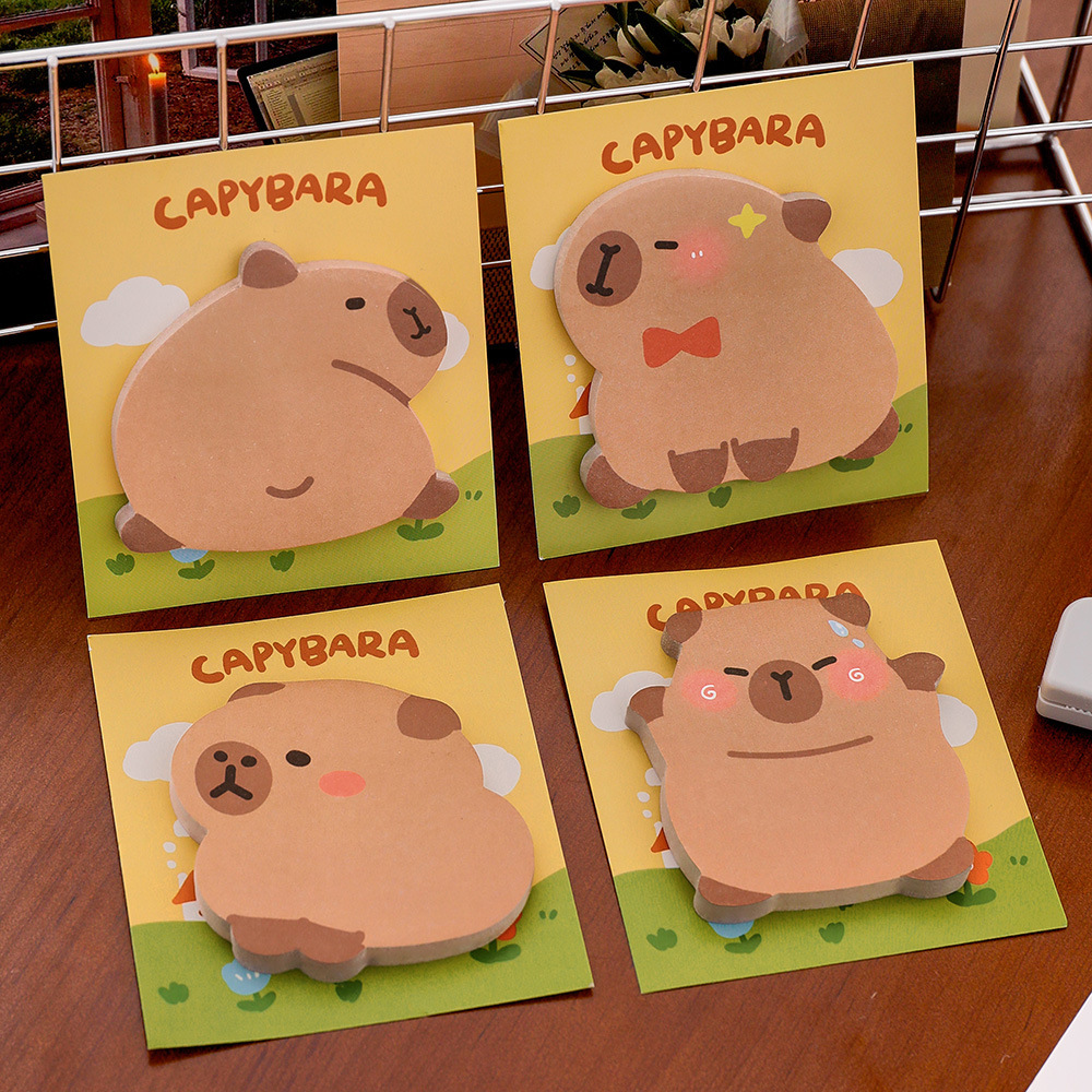 Cartoon cute Capibara irregular-shaped sticky notes, student ins self-adhesive notes, this book, comments, notes, N times details Picture